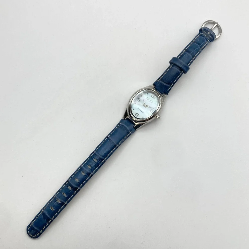Ecclissi Women's Watch 24mm Sterling Silver 925 MOP Dial Leather New Battery 8